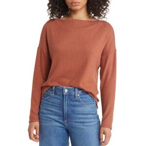 NEW Caslon Boat Neck Long Sleeve Top Size L